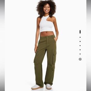 Bershka Green Utility Cargo Pants